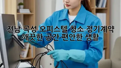 전남 곡성 오피스텔 청소 정기계약: 깨끗한 공간, 편안한 생활